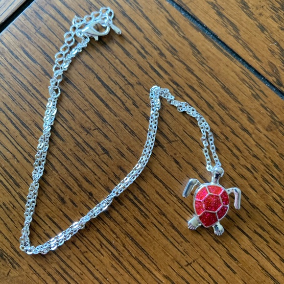 Pink Sea Turtle Silver Plated Necklace NWT - Picture 5 of 5